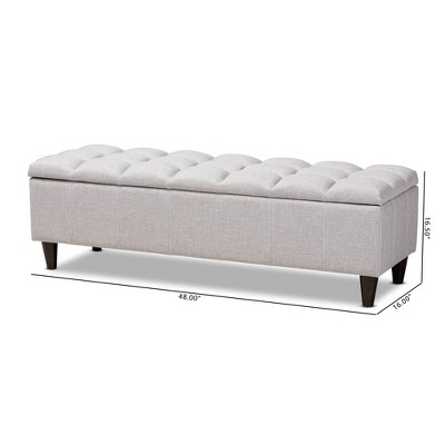 Brette 48'' Grayish Beige Tufted Fabric Storage Ottoman