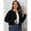 Plus Size Sweater Cardigan for Women - Ribbed Knit Open Front Long Sleeve Casual Outwear, Fall Winter Crew Neck Button Down - 3 of 4
