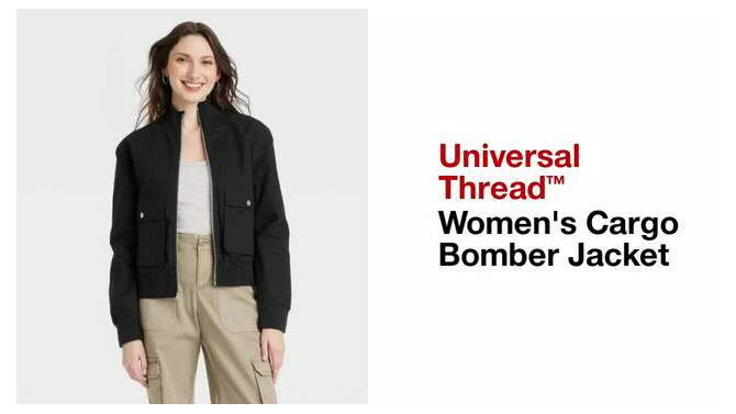 Women's Cargo Bomber Jacket - Universal Thread™, 2 of 7, play video