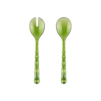 Guzzini Vanity Salad Servers, 10.8" Acrylic Crystal Utensils - Chic BPA-Free Translucent Design, Ergonomic & Dishwasher Safe - Clear