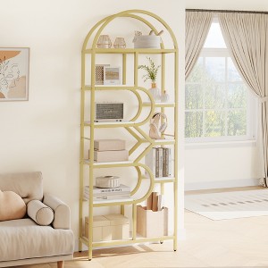 81.7" Tall 6-Tier Arched Bookshelf with Metal Frame, Geometric Open Display Shelf for Bedroom, Living Room & Office - 1 of 4