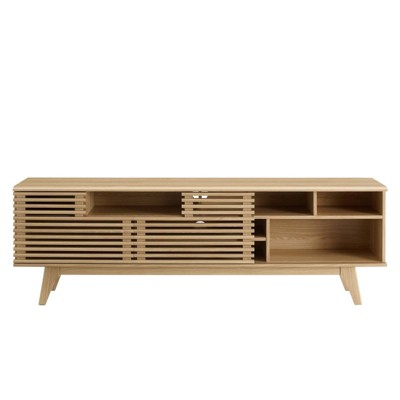 Render 71" Oak Mid-Century Modern Media Console TV Stand