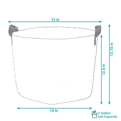 Black Polypropylene Fabric 10-Gallon Garden Grow Bag with Handles