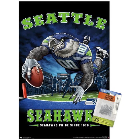 Trends International Nfl Seattle Seahawks - Helmet 16 Unframed Wall Poster  Print Clear Push Pins Bundle 22.375 X 34 : Target