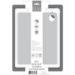 Elle Decor 3 Pc Flexible Cutting Boards Marble Design Stain & Odor Resistant Non-Slip Dishwasher Safe Includes Small Medium Large Mats - 1 of 2