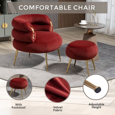 Round Swivel Barrel Chair-Comfortable Accent Sofa for Living Spaces