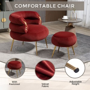 Round Swivel Barrel Chair-Comfortable Accent Sofa for Living Spaces - 1 of 4