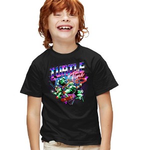 Teenage Mutant Ninja Turtles: Mutant Mayhem Turtle Time Kids T Shirt For Youth, Black - 1 of 4
