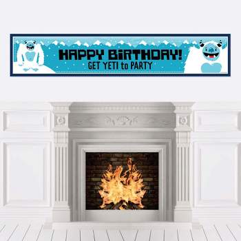 Big Dot of Happiness Yeti to Party - Abominable Snowman Happy Birthday Decorations Party Banner