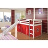 Donco Kids Tent Twin White Low Loft Bed With Slide & Red Tent - 4 of 4