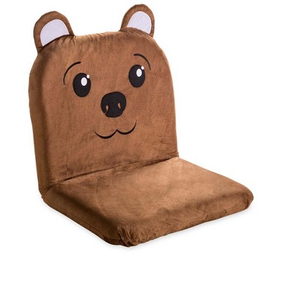 HearthSong - Kids Brown Folding Lounge Chair, Bear