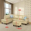 DOMETOUR Modern 3-Piece Living Room Sofa Set (Sofa+Left Side Chaise+Ottoman) - 2 of 4