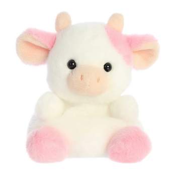 Aurora Palm Pals 5" Belle Strawberry Cow Pink Stuffed Animal