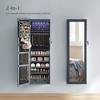 SONGMICS 6 LEDs Mirror Jewelry Cabinet, 47.2-Inch Tall Wall/Door Mounted Jewelry Armoire Organizer - 4 of 4