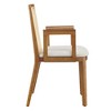 Modway Monarch Wood Dining Armchair – Cane Back and Padded Seat in Honey Natural with Ivory Heathered Weave, Mid-Century Modern Accent - 4 of 4