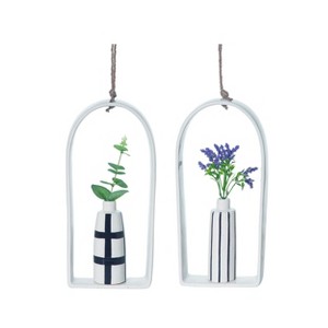 Transpac Ceramic Hanging Bud Vase Set of 2 Spring Home Decorations - 1 of 1
