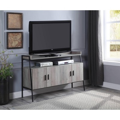 NicBex Industrial Style TV Stand with Metal Frame and Cabinets Entertainment Center with Storage for Living Room, Bedroom