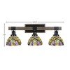 Toltec Lighting Tacoma 3 - Light Vanity in  Black/Painted Wood with 7" Lynx Art Glass Shade - 2 of 2