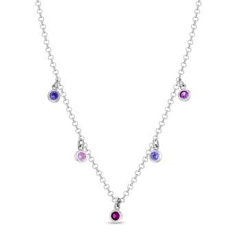Girls' Dainty Cubic Zirconia Charm Sterling Silver Necklace - In Season Jewelry