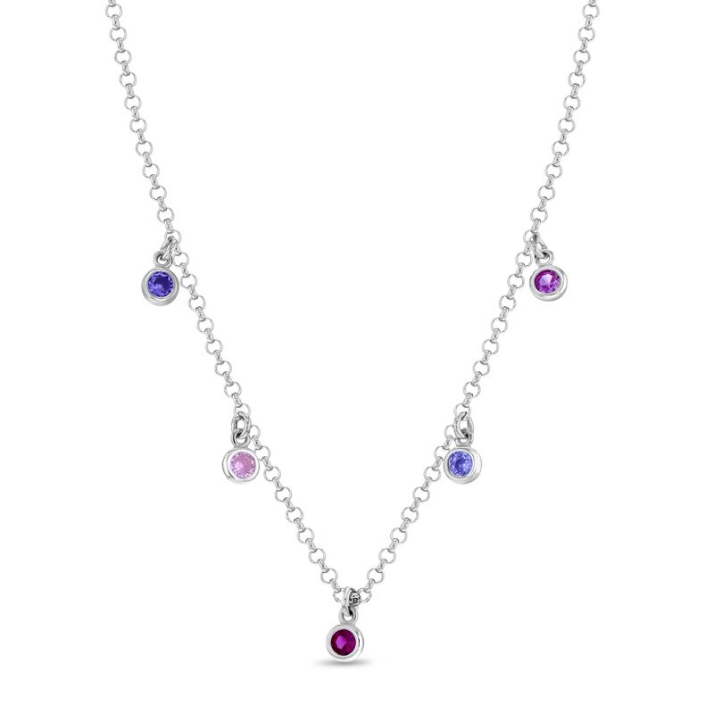 Girls' Dainty Cubic Zirconia Charm Sterling Silver Necklace - In Season Jewelry, 1 of 6
