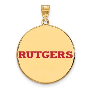 Black Bow Jewelry 14k Yellow Gold Plated Sterling Silver Rutgers Scarlet Knights NCAA Extra Large Pendant - 1 of 3