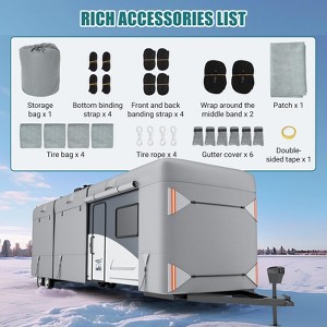 Garvee RV Cover, Heavy Duty RV Travel Trailer Cover, Windproof Waterproof Non-Woven Fabrics Camper Cover Grey - 1 of 4