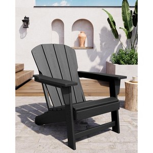 Outdoor Adirondack Chair - HDPE, with Wide Armrests & Slatted Back, All-Weather for Patio & Pool, Ergonomic Backrest - 1 of 4