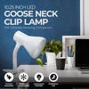 Globe Electric 10.25 Inch 10 Watt A19 Goose Neck Clip Lamp with Non Dimmable LED Bulb and Rotary On/Off Switch on Socket, White - 2 of 4