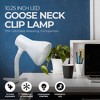 Globe Electric 10.25 Inch 10 Watt A19 Goose Neck Clip Lamp with Non Dimmable LED Bulb and Rotary On/Off Switch on Socket, White - image 2 of 4