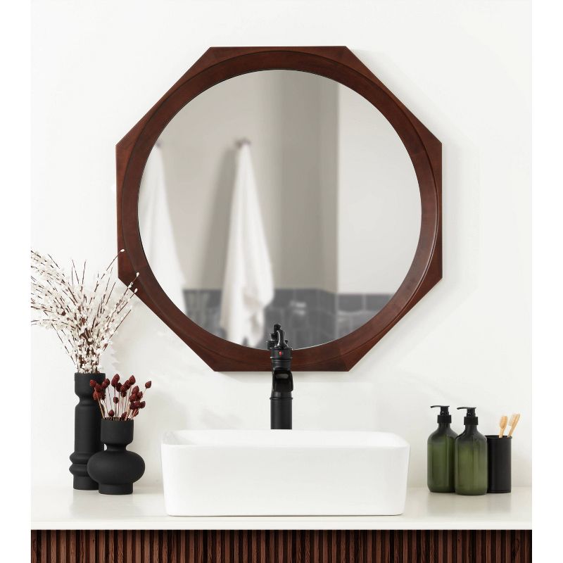 Kate & Laurel All Things Decor 28"x28" Cyrus Octagon Wall Mirror Wood , 5 of 10