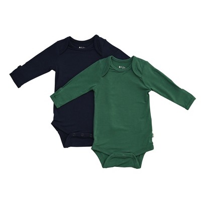 2-Pack Long Sleeve Bodysuit in Emerald and Navy