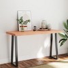 vidaXL Rectangular Table Top, Light Brown Oak Wood with Live Edge, Treated Surface - 4 of 4