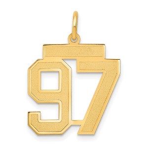 Black Bow Jewelry 14k Yellow Gold, Jersey Collection, Medium Number 97 Pendant - 1 of 4