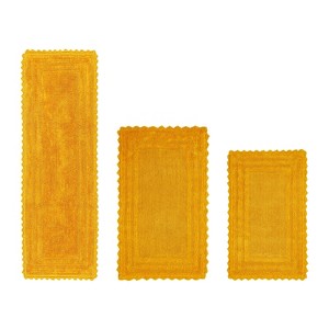 Lilly Crochet Collection 100% Cotton Tufted Reversible 3-Piece Bath Rug Set – Super Absorbent, Machine Washable Bathroom Mats with Crochet Pattern - 1 of 4