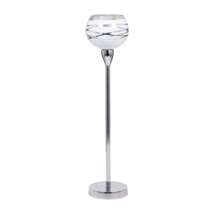 Elegant Candle Holders, Tall & Modern, Chrome Finish, Home Decor Accent, Ideal for Living Room & Celebrations - 1 of 4