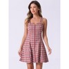Allegra K Women's Plaid Zipper Front Strap Sleeveless Mini Party A-Line Dress - 3 of 4