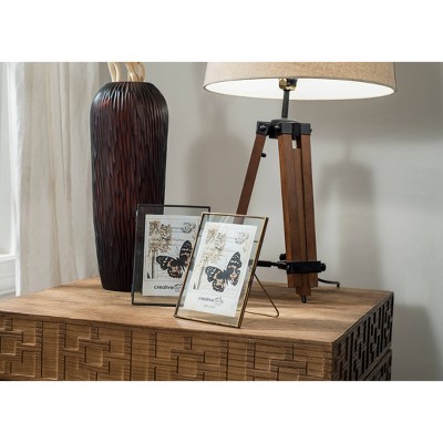 Mariner Adjustable Wood Tripod Floor Lamp with Burlap Shade