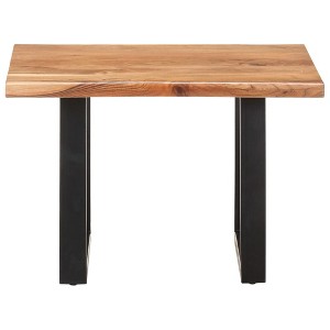 vidaXL Coffee Table Brown, Black Solid Acacia Wood, Powder-Coated Iron - 1 of 4