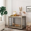 Wooden Indoor Dog Kennel Stylish Pet Crate with Iron Bars - 3 of 4