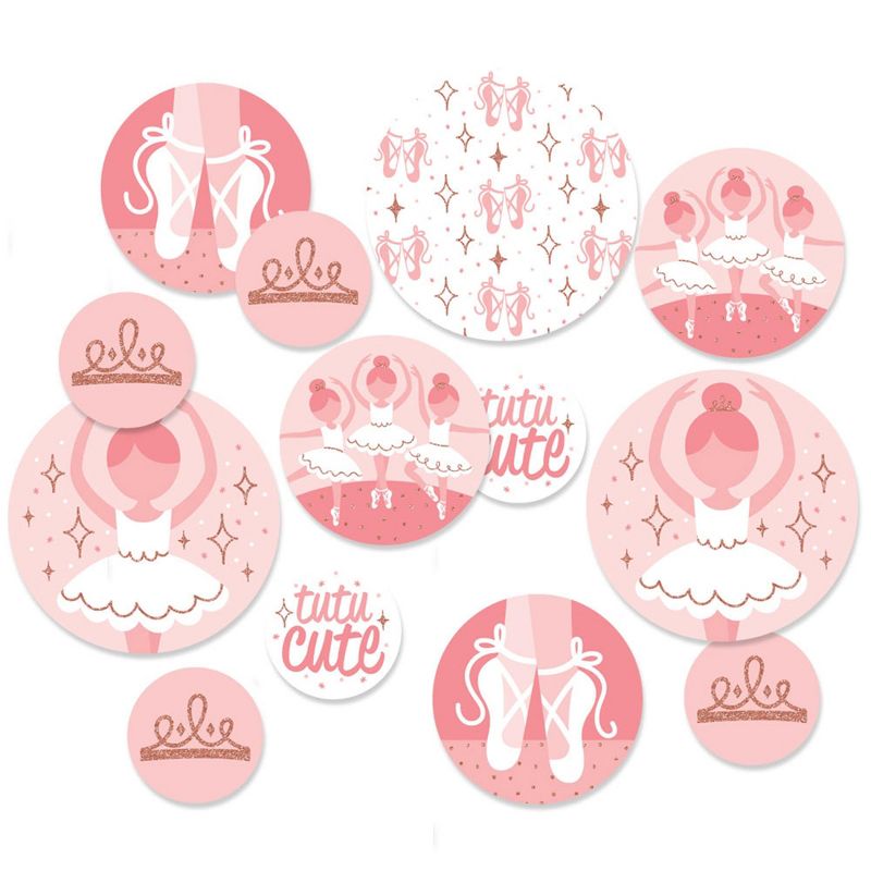 Big Dot of Happiness Tutu Cute Ballerina - Ballet Birthday Party or Baby Shower Giant Circle Confetti - Party Decorations - Large Confetti 27 Count, 1 of 8