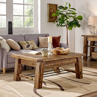 Durango 51'' Dark Brown Industrial Wood and Metal Coffee Table