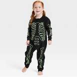 Toddler Glow-In-The-Dark Skeleton Halloween Matching Family Union Suit - Hyde And EEK! Boutique™ Black