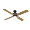 Hunter 52" Hepburn Lighted Ceiling Fan Matte Black Finish with 4 Blades and LED Light Kit for Modern Spaces - 3 of 4