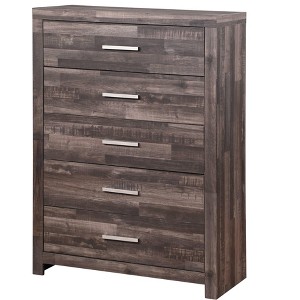 Kumasinova 5-Drawer Chest Dresser,Chic Bedroom Storage Cabinet,Wooden Finish Chests of Drawers,Bedroom Furniture,Entryway,Dark Brown - 1 of 4