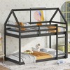 NicBex Twin Over Twin Bunk Bed with Safety Guardrail,House-Shaped Twin Loft Bed with Built-In Ladder,Rubber Wood Bunk Beds for Bedroom - 2 of 4