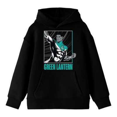 Green Lantern Boxed-In Character Boy’s Black Sweatshirt