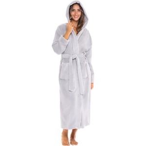ADR Plush Fleece Women's Robe, Long Hooded Women's Bathrobe, Soft Cozy Women's Bath Robe & Plus Sizes - 1 of 4
