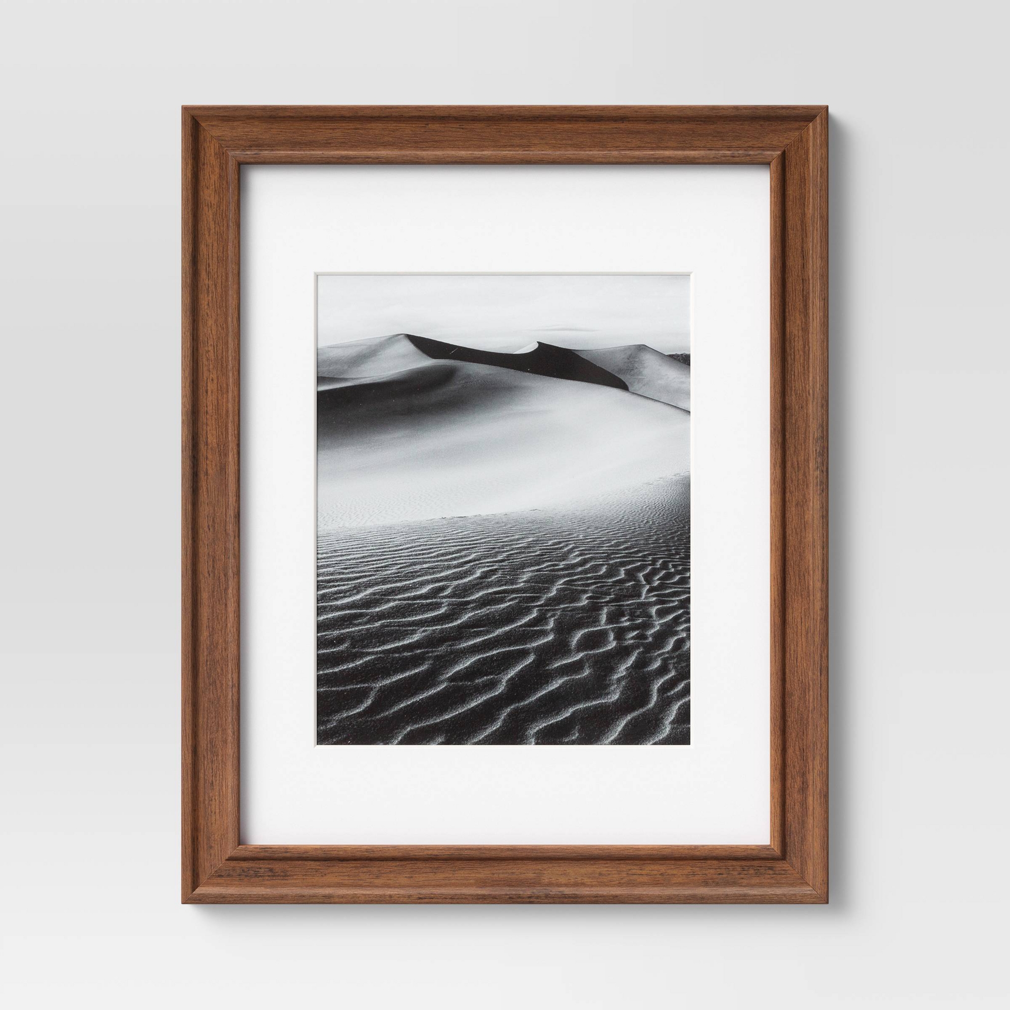11" x 14" Matted to 8" x 10" Wood Wall Frame Midtone Woodgrain - Threshold™