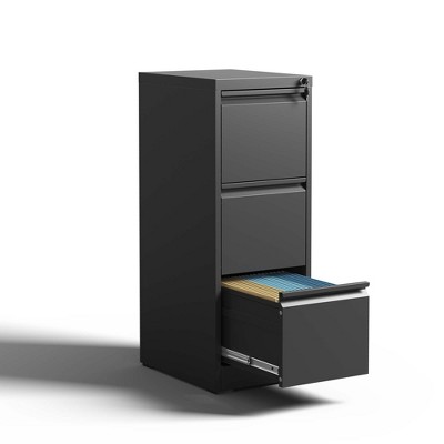 NicBex 4 Drawer/3 Drawer Metal Vertical File Cabinet with Lock,Narrow Rolling File Cabinets for Home Office Letter/Legal/A4/F4