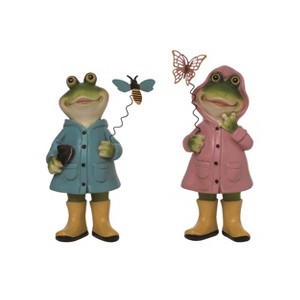 Transpac Resin Rainy Day Frog Figurine Set of 2 Spring Home Decorations - 1 of 1